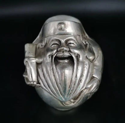 China White copper archaize fu lu small crafts statue