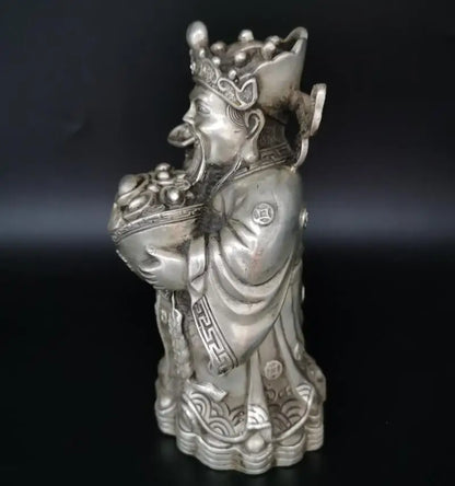 China White copper archaize god of wealth crafts statue