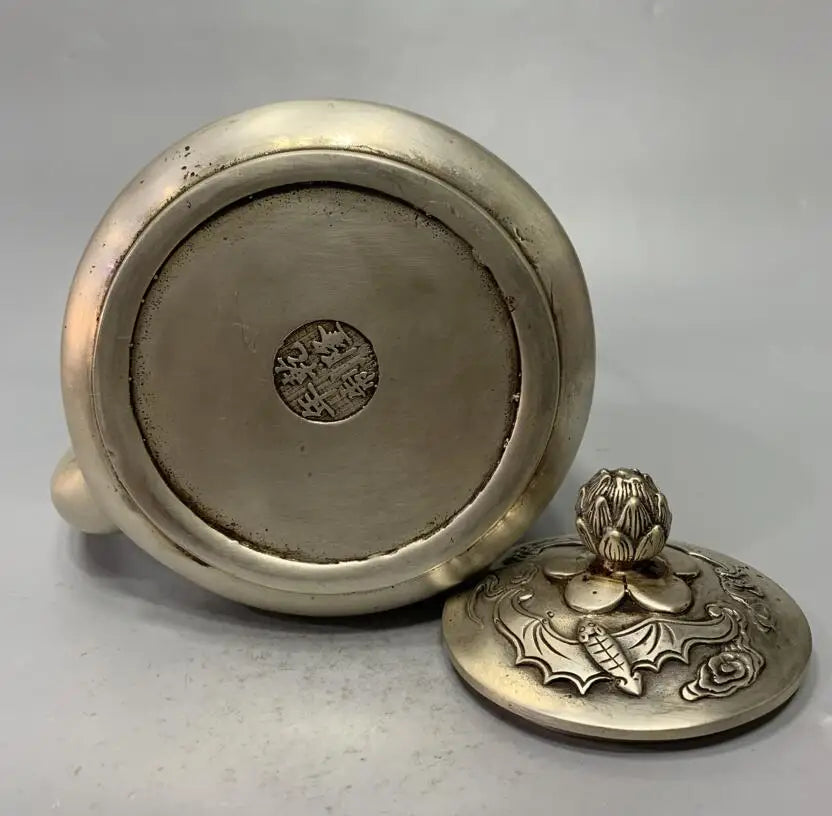 China White copper archaize recruit wealth bat teapot crafts statue