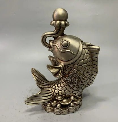 China White copper archaize recruit wealth fish crafts statue