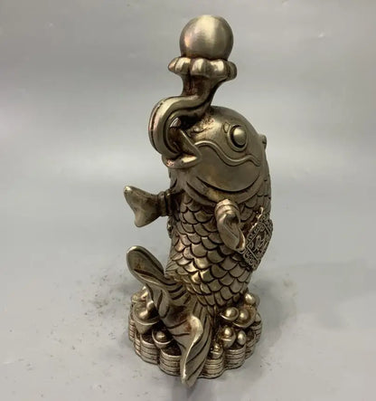 China White copper archaize recruit wealth fish crafts statue