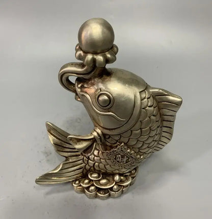 China White copper archaize recruit wealth fish crafts statue