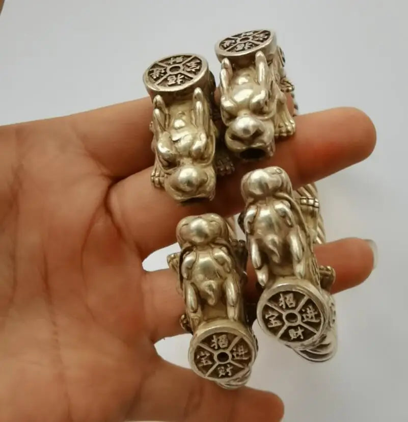 China White copper archaize recruit wealth mythical wild animal Bracelet A pair
