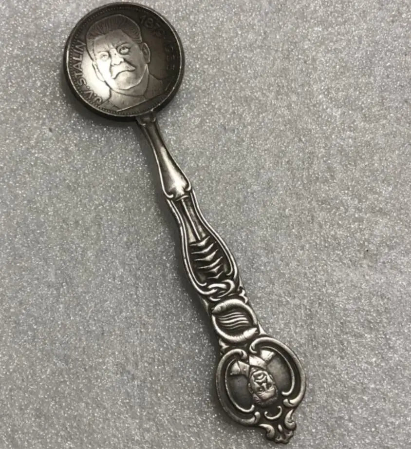 China White copper archaize spoon small crafts statue  A