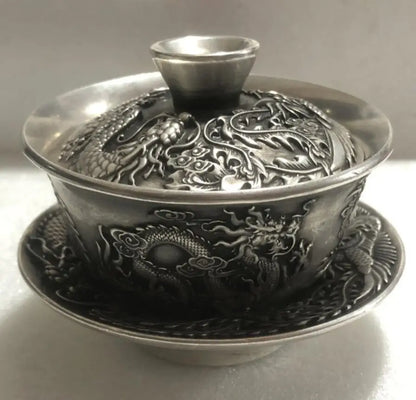 China White copper archaize teabowl crafts statue
