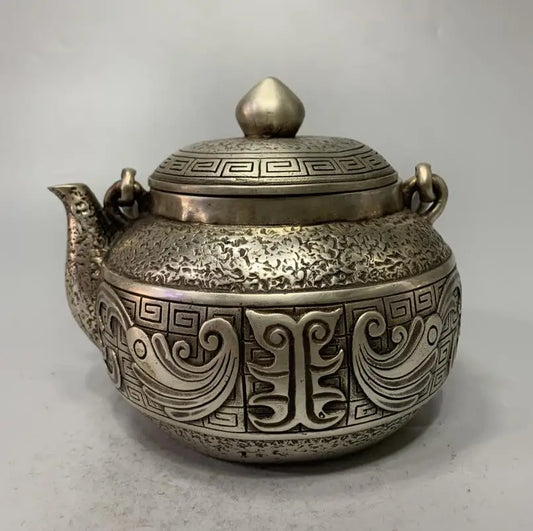 China White copper archaize teapot crafts statue