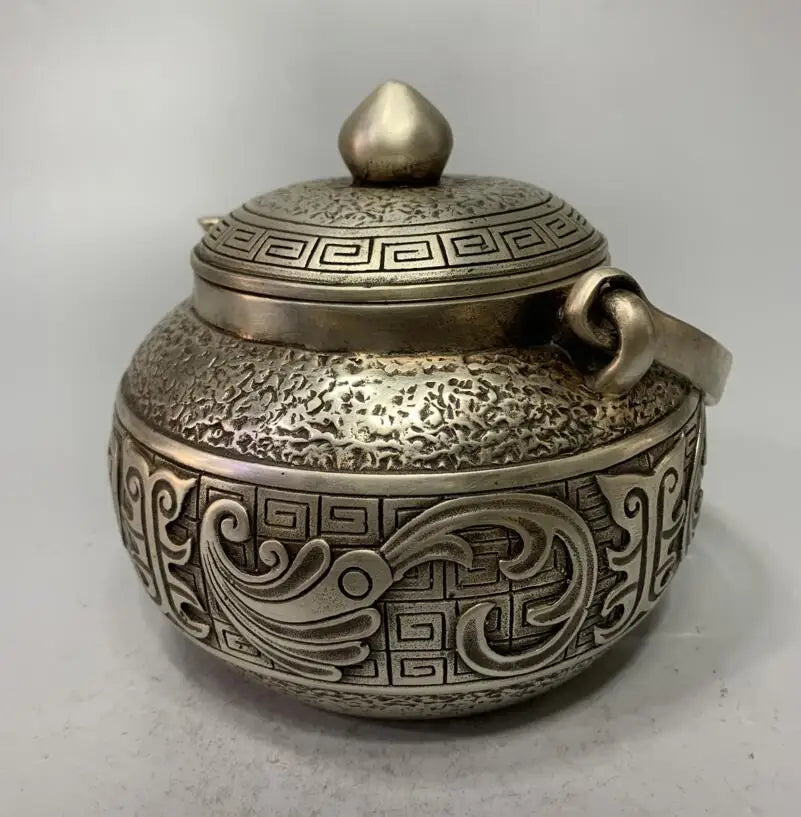 China White copper archaize teapot crafts statue