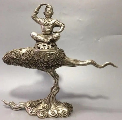 China White copper auspicious cloud Goku Incense burner crafts statue