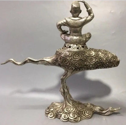 China White copper auspicious cloud Goku Incense burner crafts statue