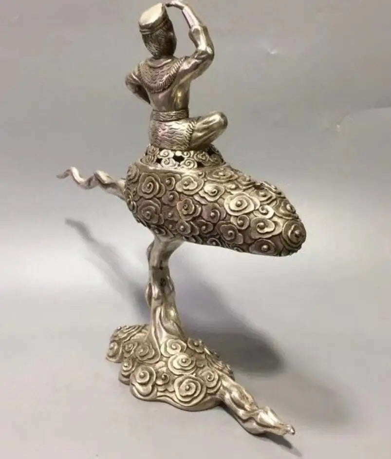 China White copper auspicious cloud Goku Incense burner crafts statue