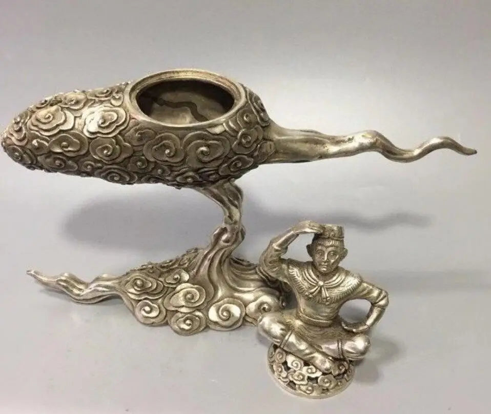 China White copper auspicious cloud Goku Incense burner crafts statue