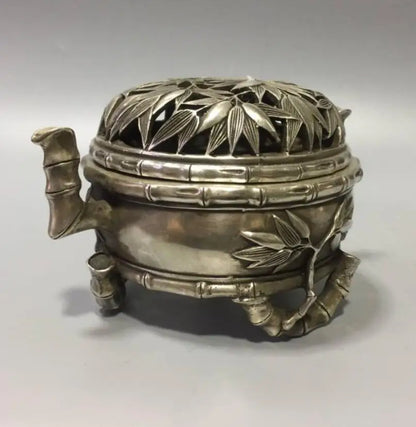 China White copper bamboo incense burner crafts statue