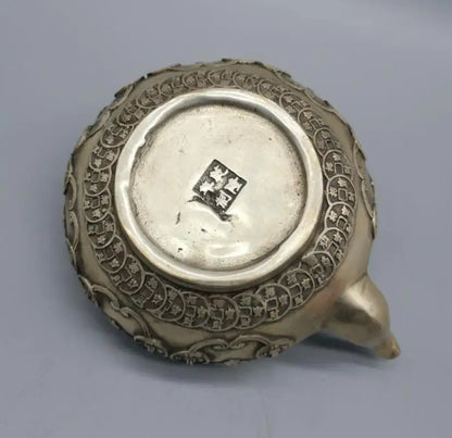 China White copper bat coin teapot crafts statue