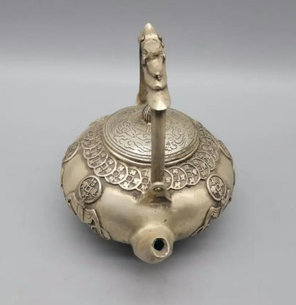 China White copper bat coin teapot crafts statue