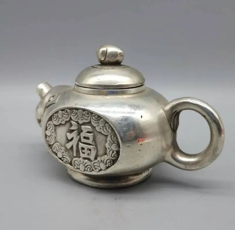 China White copper blessing pig teapot crafts statue