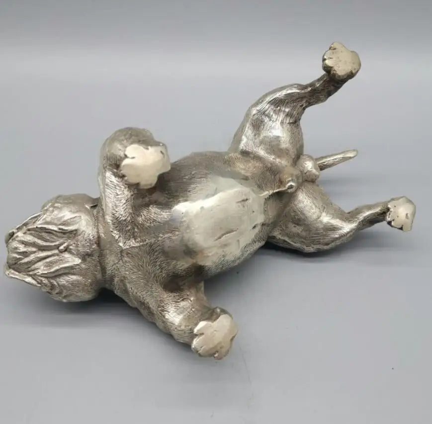 China White copper bulldog crafts statue
