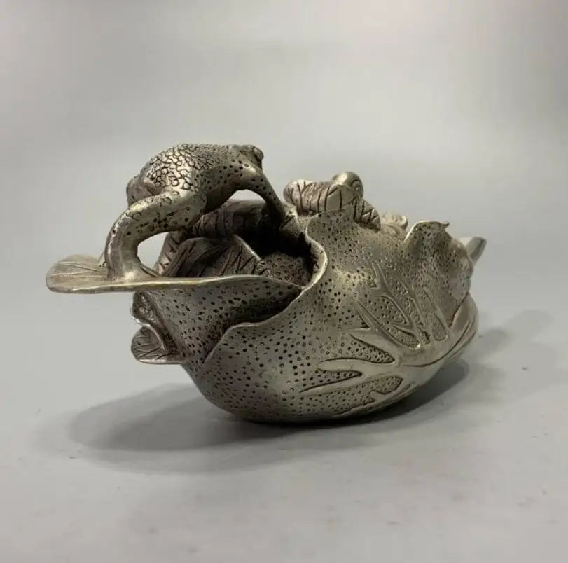 China White copper cabbage teapot crafts statue