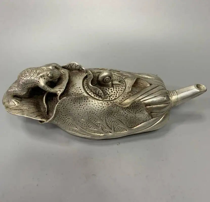 China White copper cabbage teapot crafts statue
