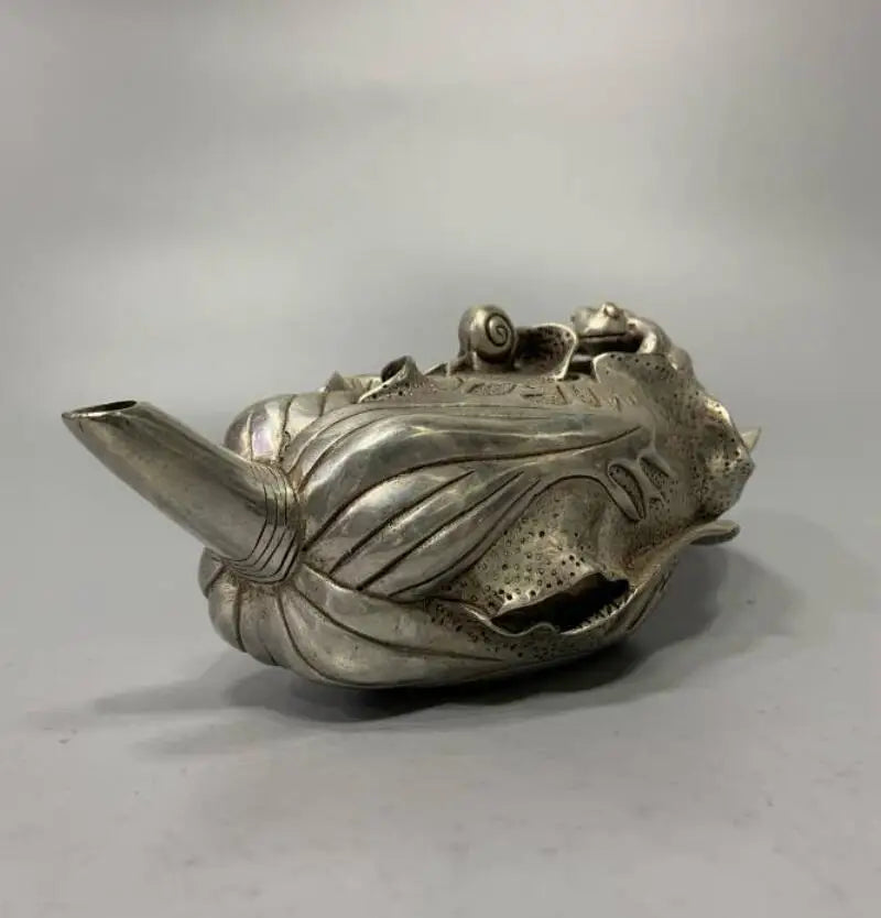 China White copper cabbage teapot crafts statue