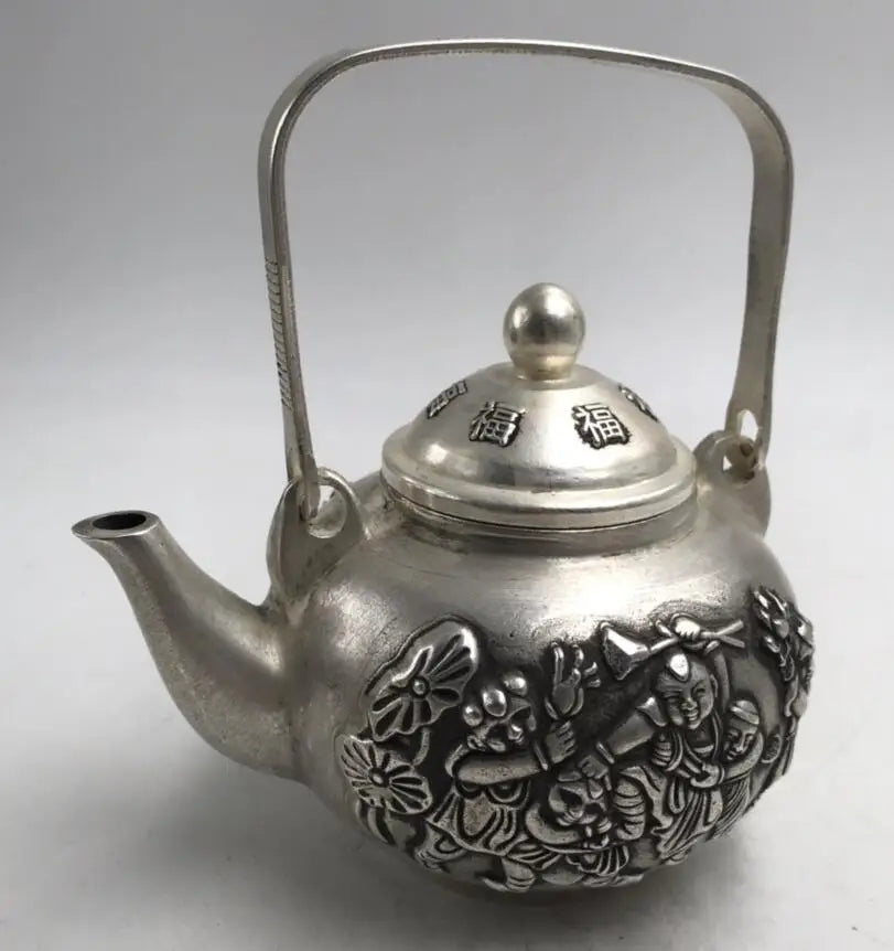 China White copper child teapot crafts statue