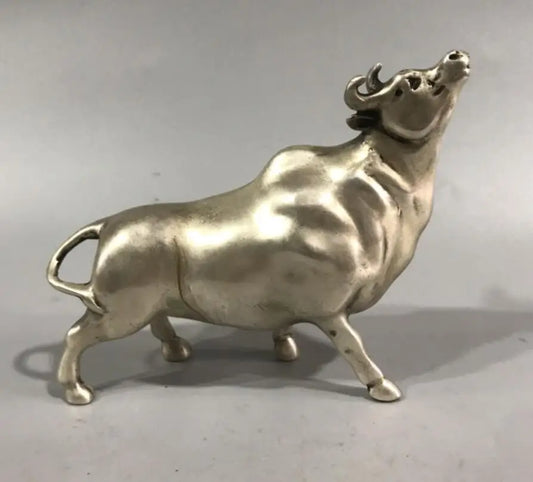 China White copper cow crafts statue #9