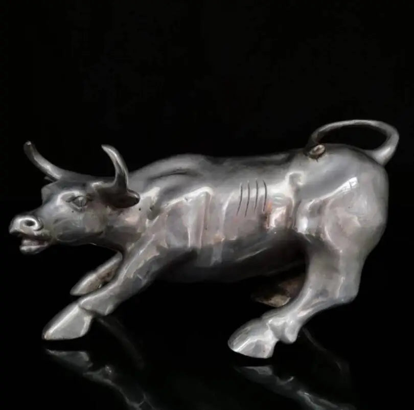 China White copper cow crafts statue