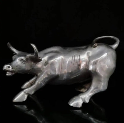China White copper cow crafts statue