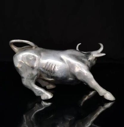 China White copper cow crafts statue