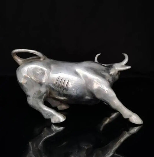 China White copper cow crafts statue