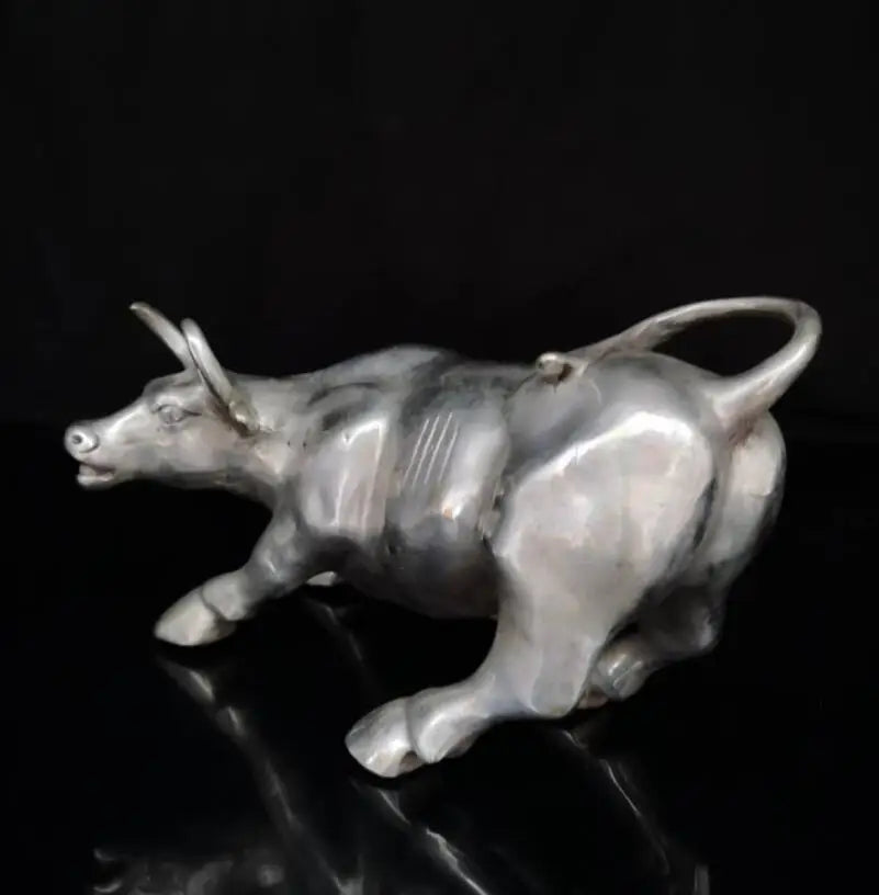 China White copper cow crafts statue