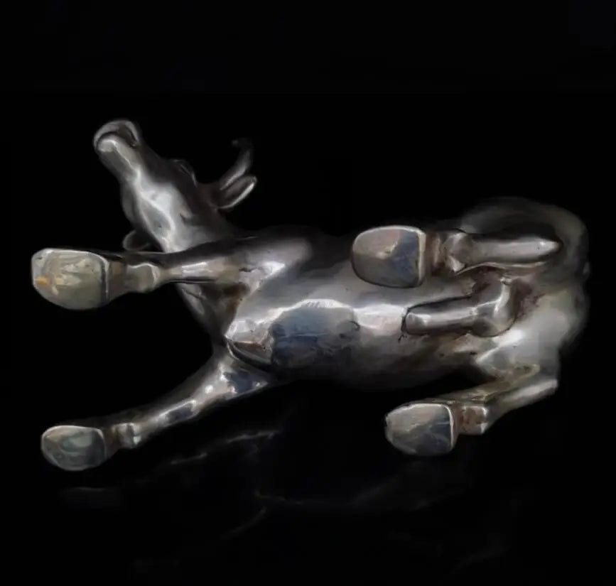 China White copper cow crafts statue