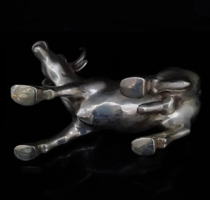 China White copper cow crafts statue