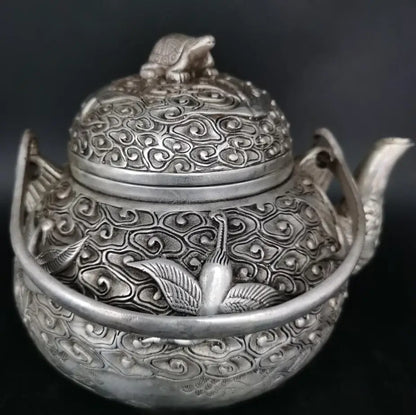 China White copper crane teapot crafts statue