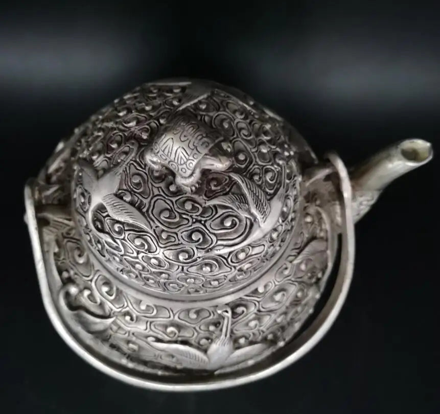 China White copper crane teapot crafts statue