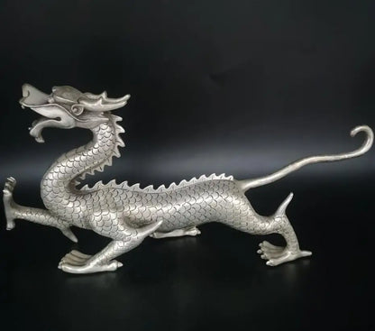 China White copper dragon crafts statue