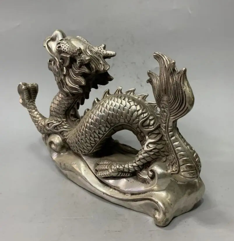 China White copper dragon crafts statue