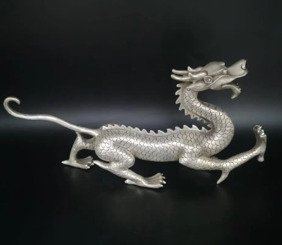 China White copper dragon crafts statue