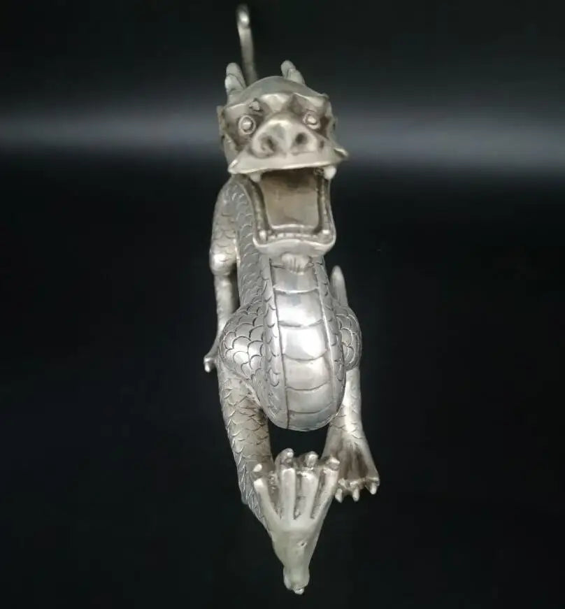 China White copper dragon crafts statue