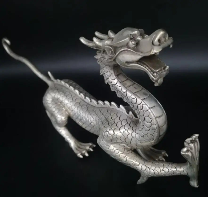 China White copper dragon crafts statue