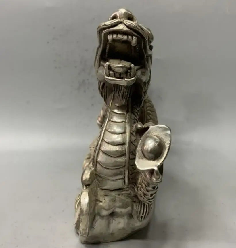 China White copper dragon crafts statue
