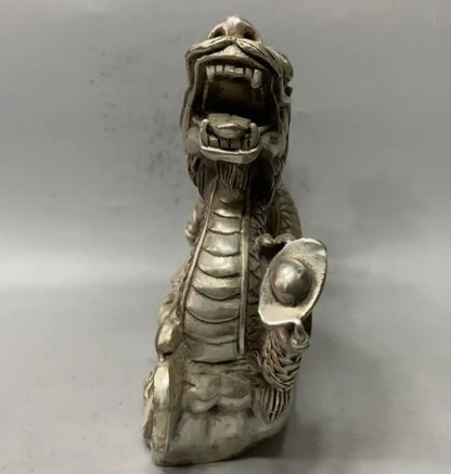China White copper dragon crafts statue