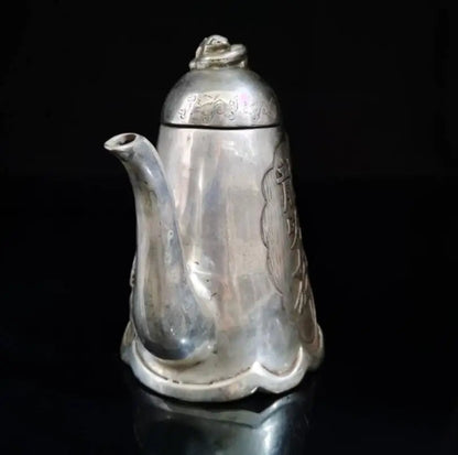 China White copper dragon flagon crafts statue