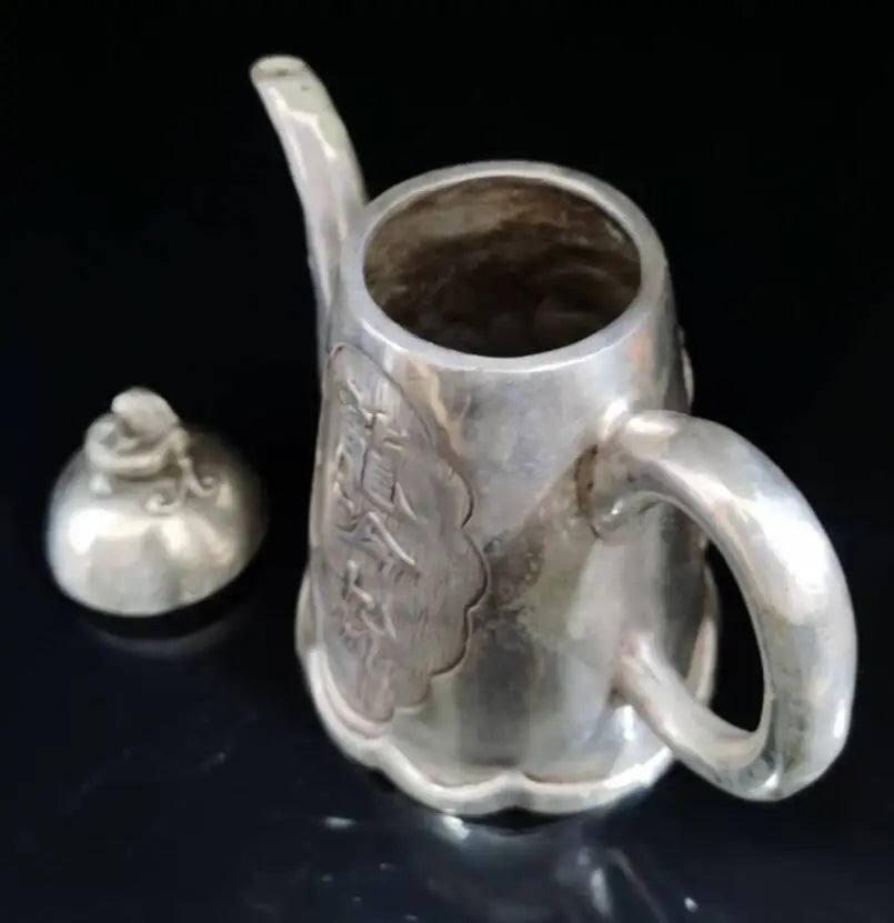 China White copper dragon flagon crafts statue