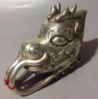 China White copper dragon head teapot crafts statue