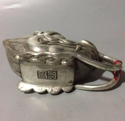 China White copper dragon head teapot crafts statue