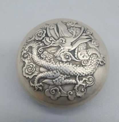 China White copper dragon inkpad box crafts statue