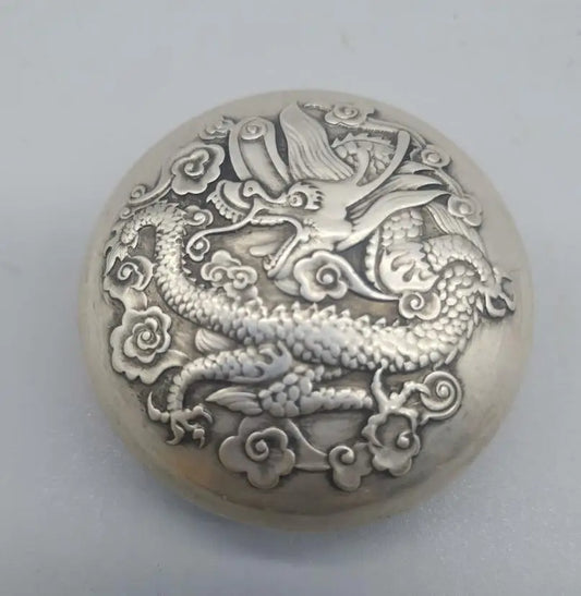 China White copper dragon inkpad box crafts statue