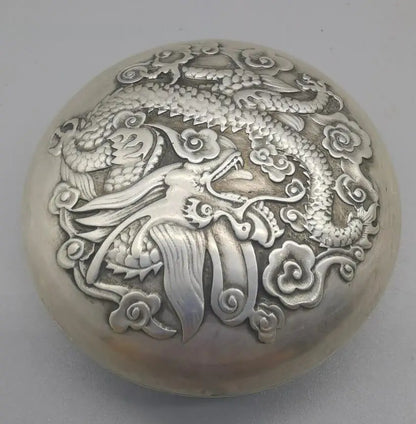 China White copper dragon inkpad box crafts statue