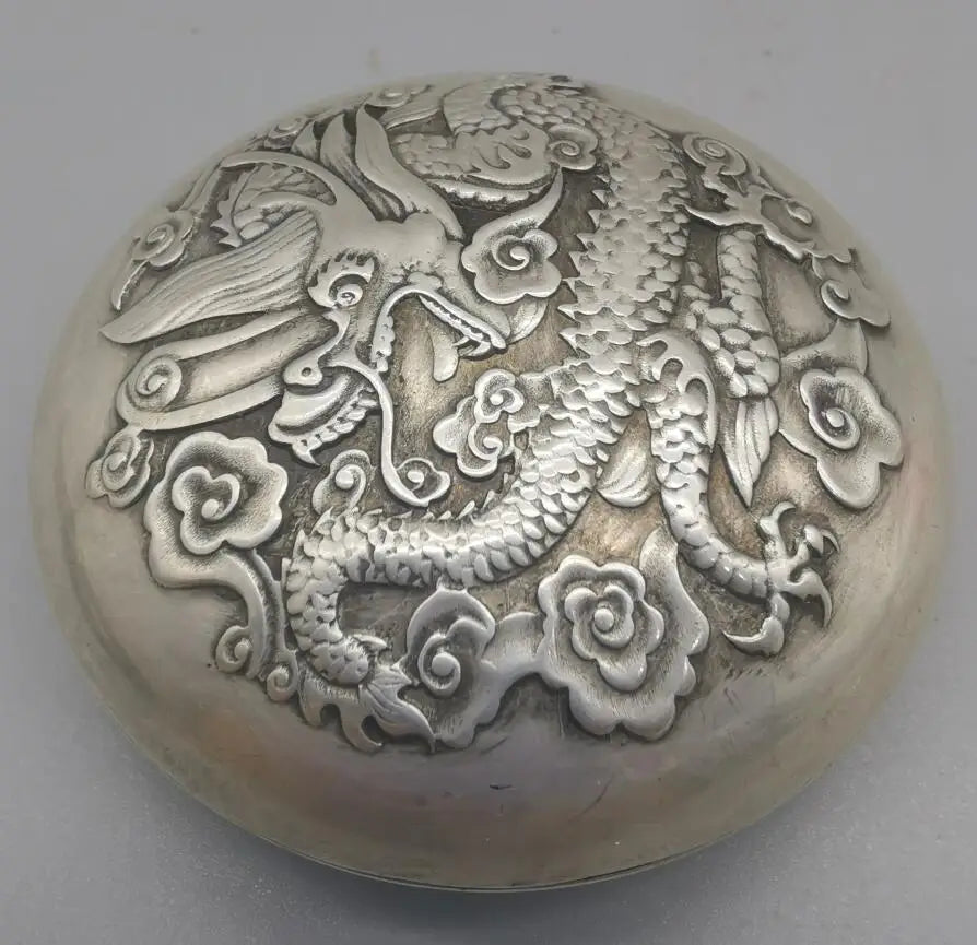 China White copper dragon inkpad box crafts statue