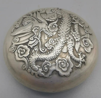 China White copper dragon inkpad box crafts statue